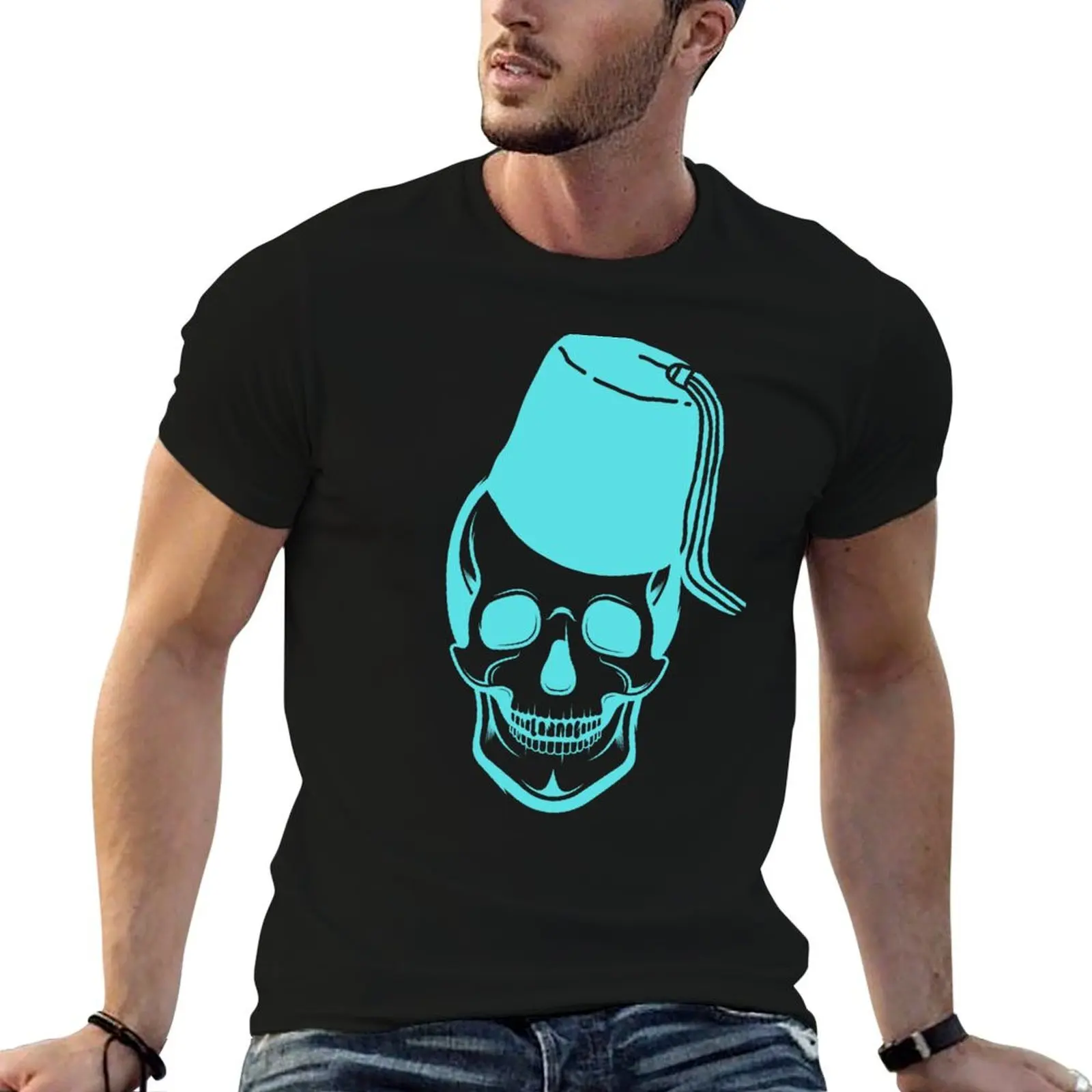 

Blue Halloween skull with Arabic touch, Jazzberry Jam background T-Shirt sweat plus sizes funny gifts luxury clothes men