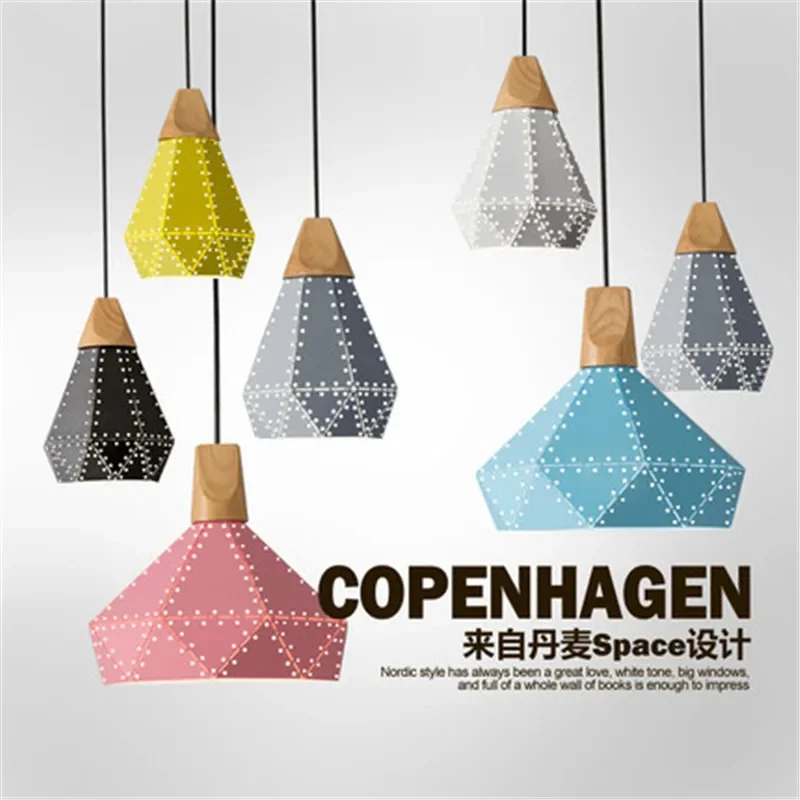 

Postmodern minimalist color chandeliers bars cafes restaurants living room Nordic creative iron Chandelier free shipping