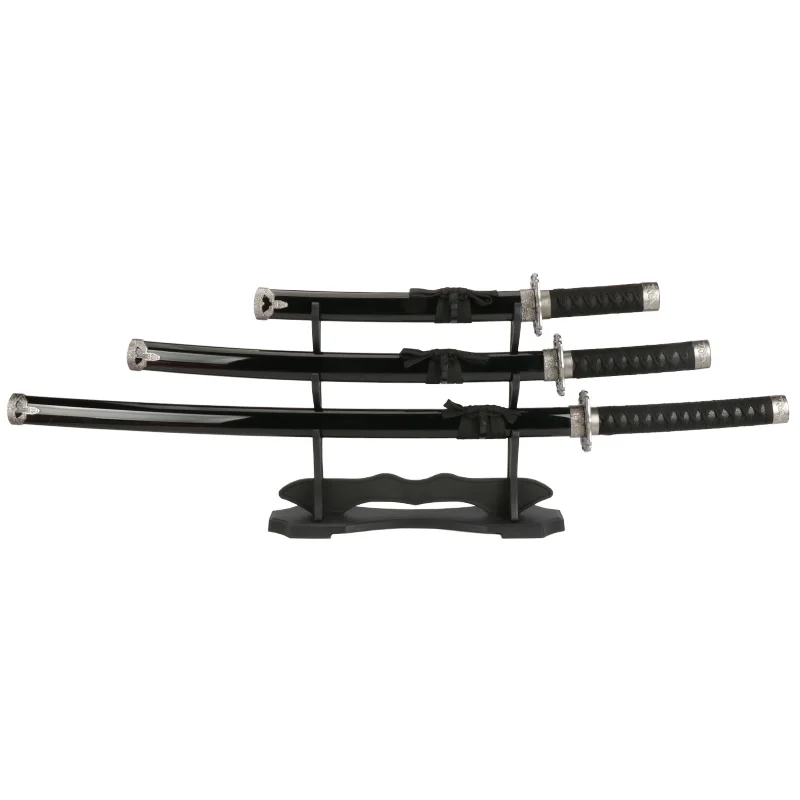 Holz Japanischen samurai Schwert Katana 3-pcs sets Drachen muster Krieger Schwerter Von Einrichtungs dekoration Mit Schwert Halter