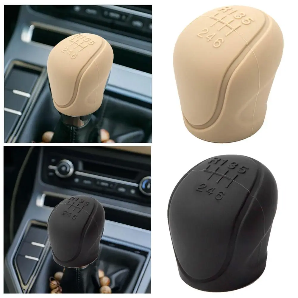 Car Manual Gear Shift Knob Cover 6-speed Gear Shift Silicone Covers Interior Protective Anti-slip Accessories Grip Handle N8J6