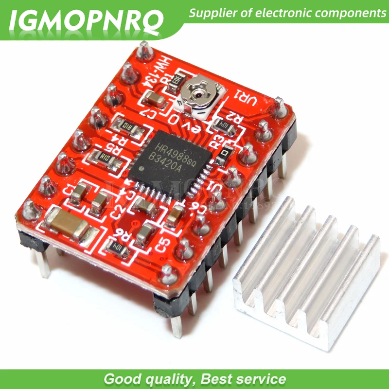 5pcs A4988 Driver Module Stepper Motor Driver with Heatsink for Reprap Pololu 3D Printer Red 3D Printer Module