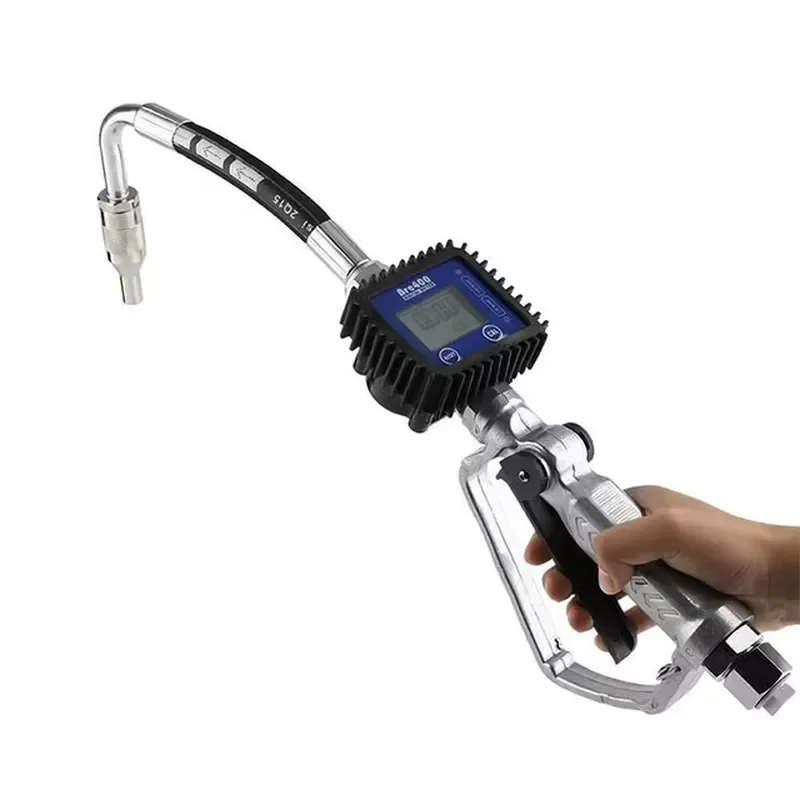 Digital Oil Controlled Valve Flowmeter Nozzle Pneumatic Oil Gun with 1/2 Inch NPT Inlet Measurement Error 0.3% Max SAE 240