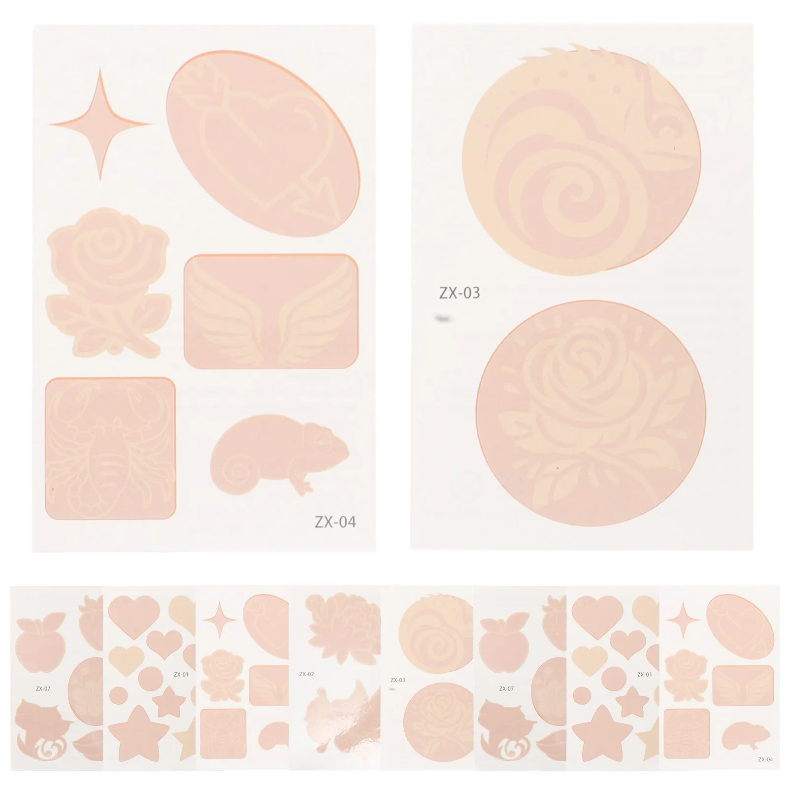 

10 Sheets Decorative Flower Tattoos Fake Women Cute Temporary Face for Halloween Covering Stickers Angel