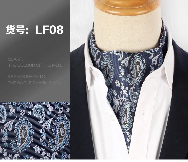 Jacquard Blumen Paisley Cashew Krawatte Hochzeit formale Krawatte Ascot Scrunch selbst britischen Gentleman Polyester Krawatte für Männer Luxus – Detail 9