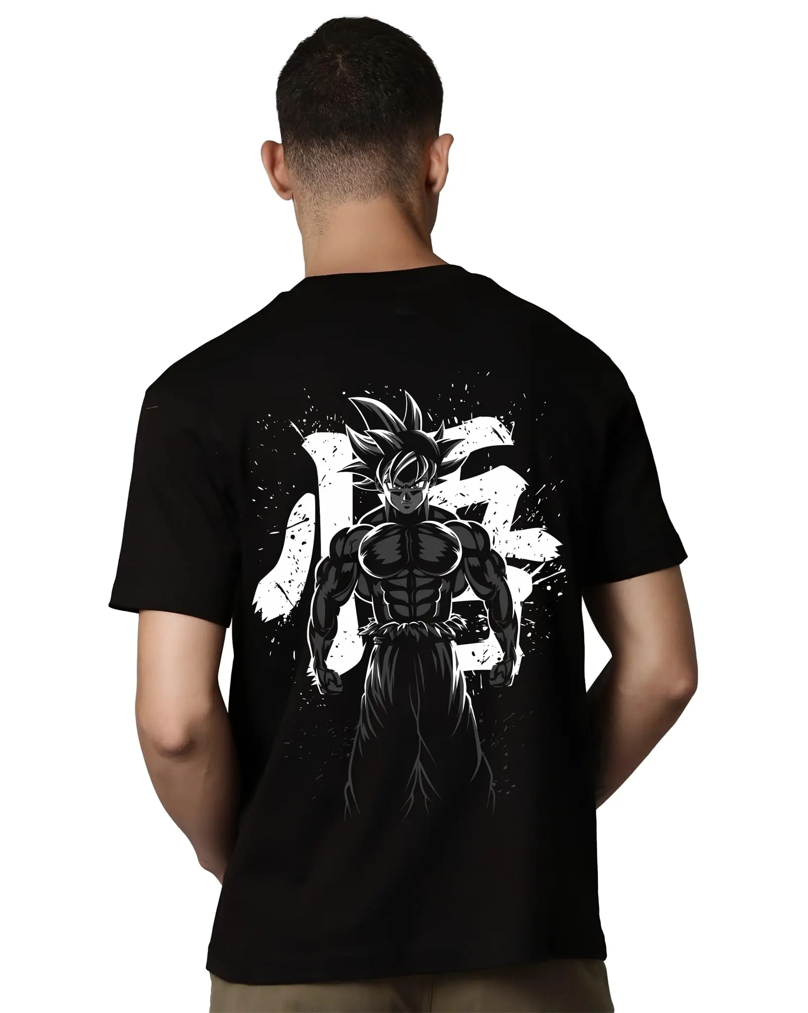 

Футболка Goku для мужчин, с принтом аниме, стандартный крой, хлопок, черная, уличная одежда для любителей аниме, футболка с круглым вырезом