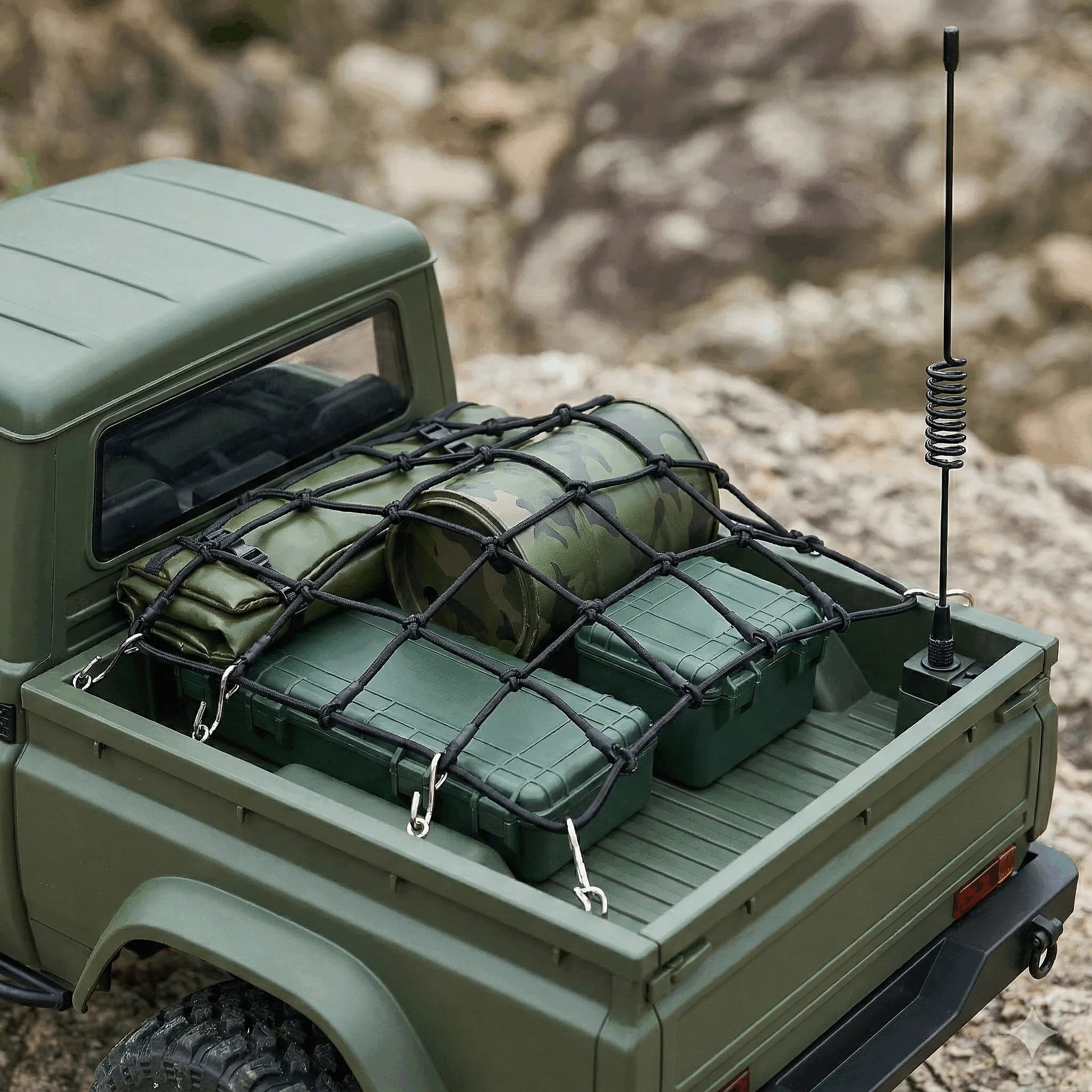 

1/10 RC Crawler Military Scale Accessories Set – Tactical Cargo Gear for TRX4 SCX10 D90