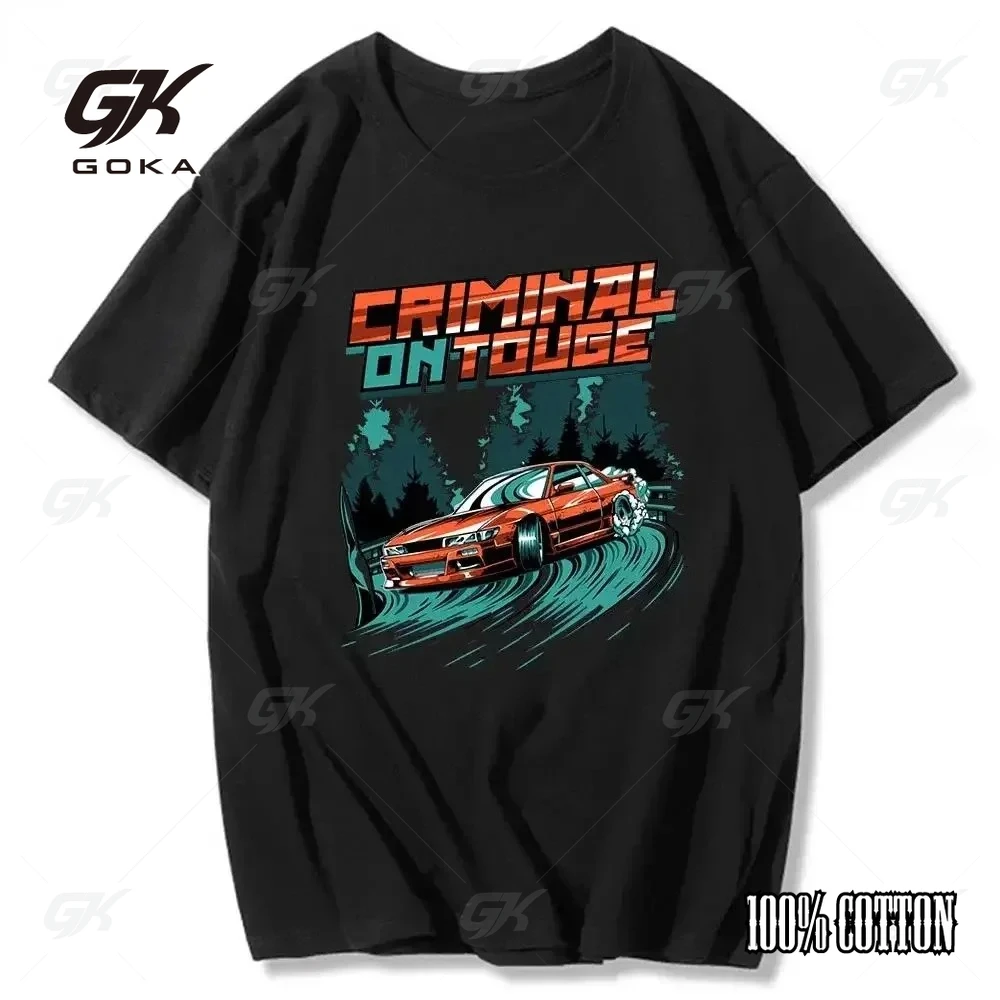 Men's Cotton T-Shirt Drift Japan Anime AE86 Inifirst D Summer Casual T-Shirt Unisex R34 Skyline GTR JDM Print T Shirts Clothes
