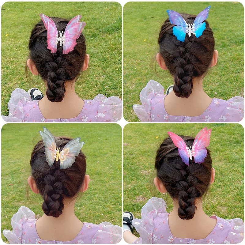 1PCS New Moving Dreamlike Butterfly Baby Hairpins Girls Hair Clips Kids Headwear Children Cute Hair Accessories