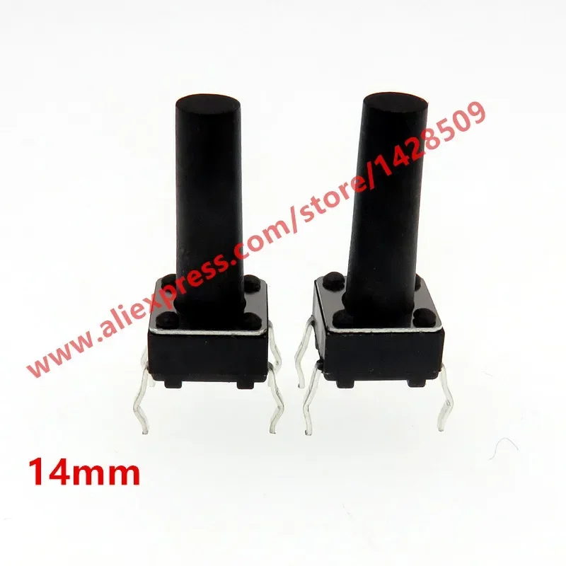 500pcs 6*6*14mm Black button DIP vertical 4pin Key switch Tactile Push Button Induction cooker switch