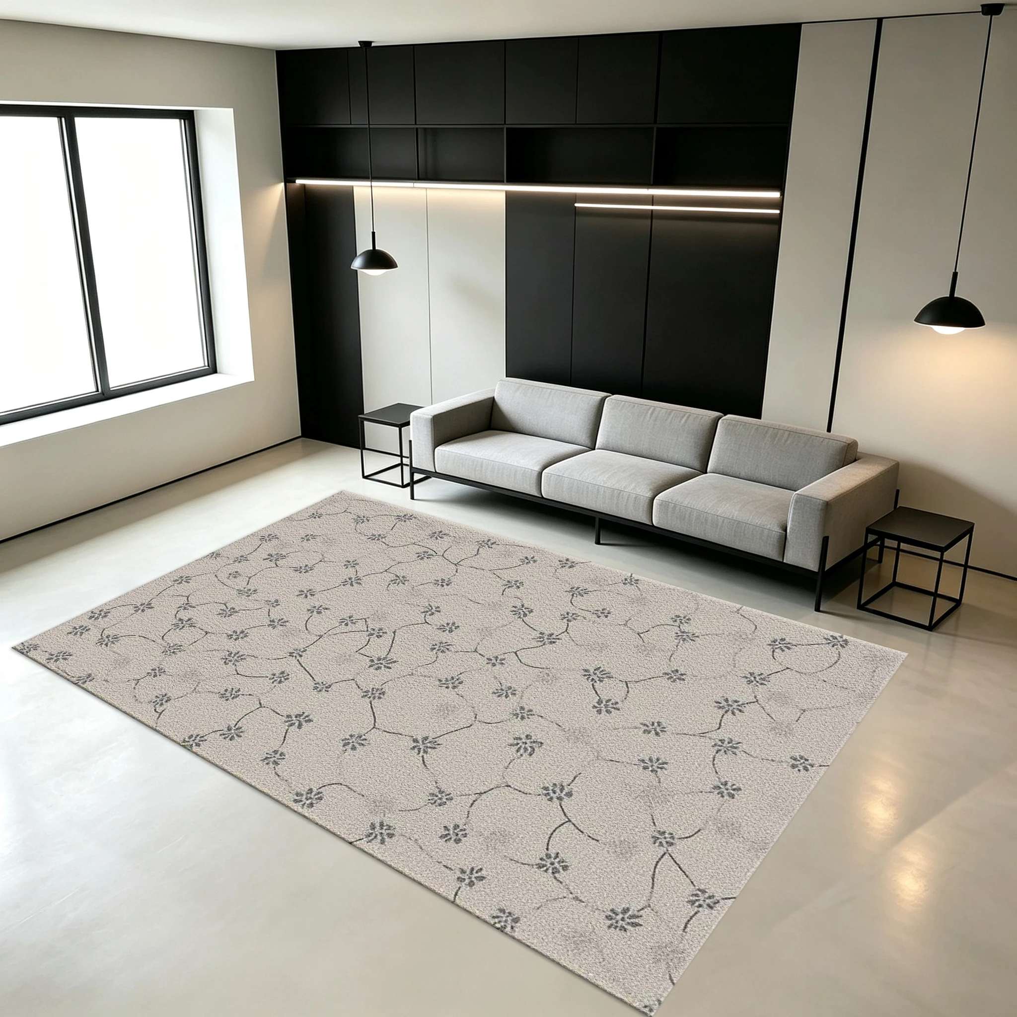 Simple and Exquisite Floral Line Art Carpet Floor Decoration for Home Living Room and Bedroom Decor Floor Carpet