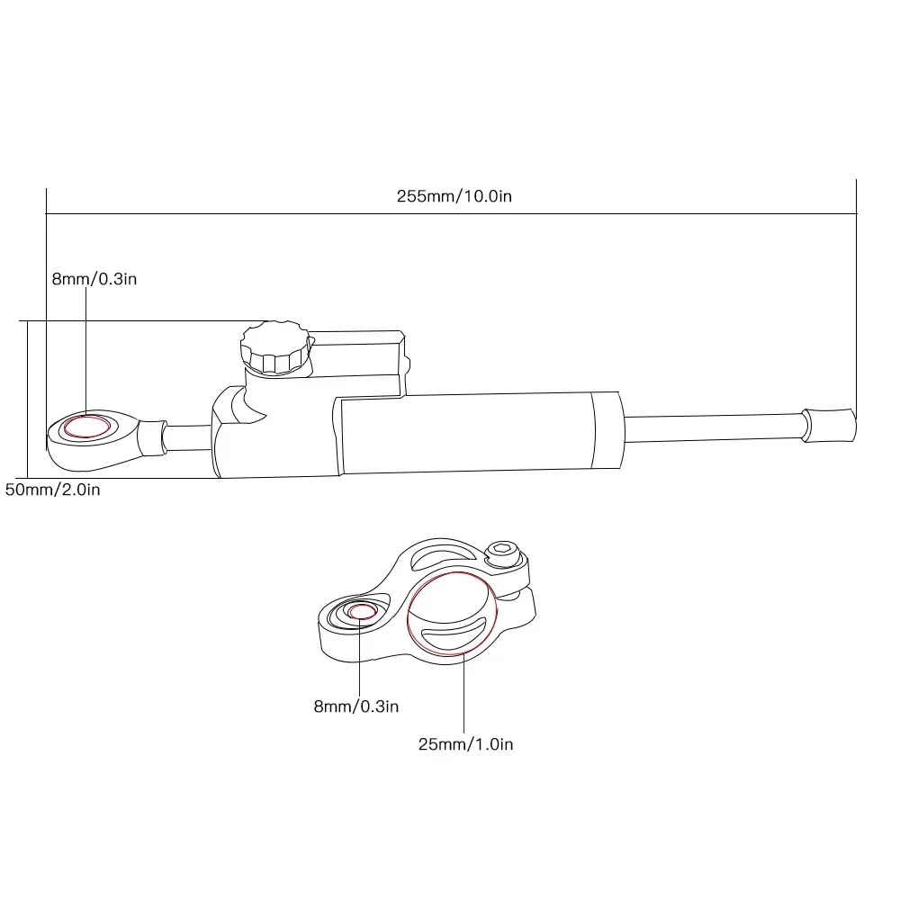 Direção ajustável da motocicleta Estabilizar Damper, Bracket Mount Kit, Honda CB125F, CB125R, CB150R, CB190, CB190R, CB250R, 300F, 300R