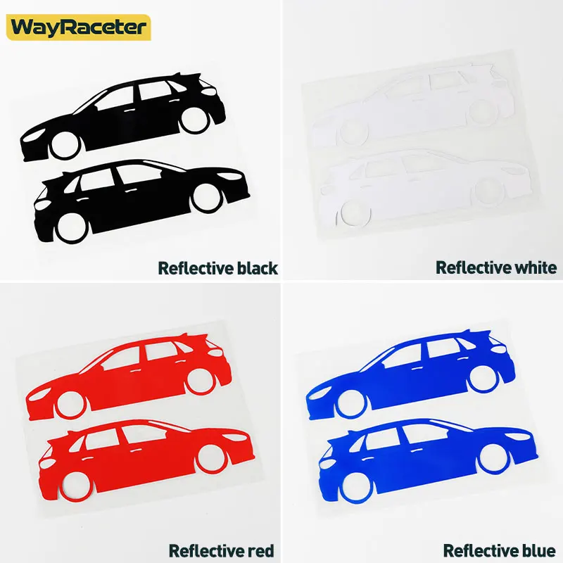 2 Pcs Reflective Window Sticker Body Fender Creative Graphics Vinyl Decal For Hyundai i30 i30N N Line Hatchback Estate PD