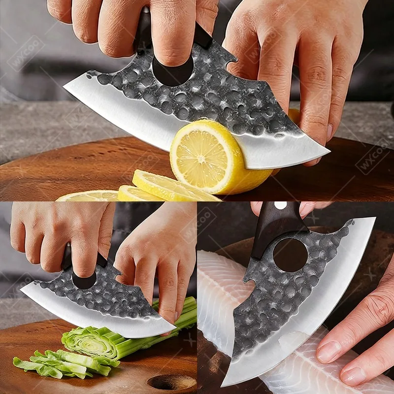 Juego de 4 Cuchillos de Cocina Profesionales para Deshuesar y Rebanar, con Funda, para Carne, Pescado y Queso, Utensilios de Cocina Excepcionales