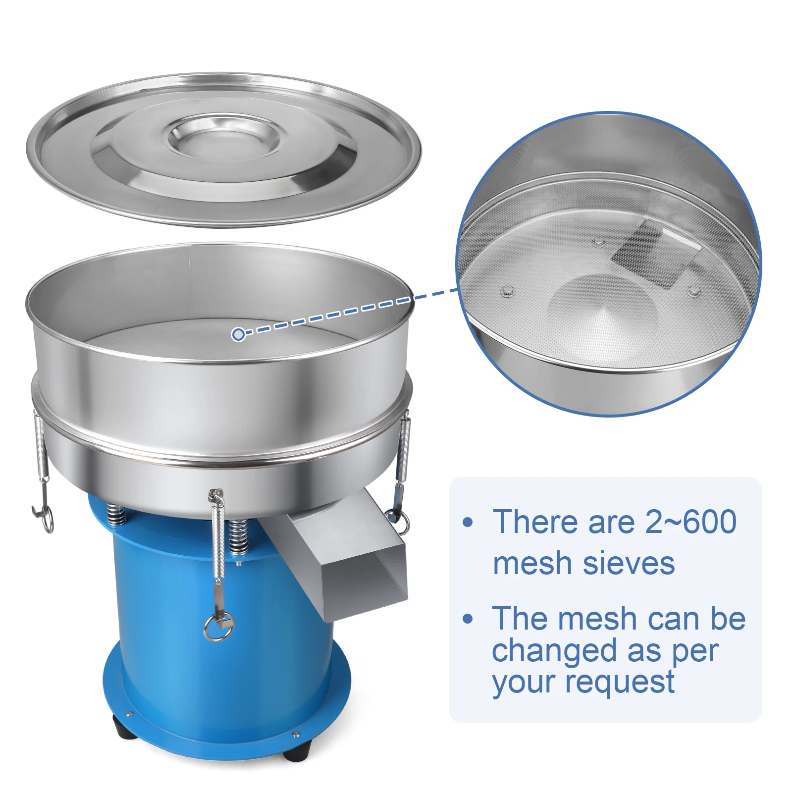 Elektrische Rvs Zeefmachine Poeder Vibrerende Zeefmachine Lab Zeef Shaker Trilscherm 40 Cm X 10 Cm