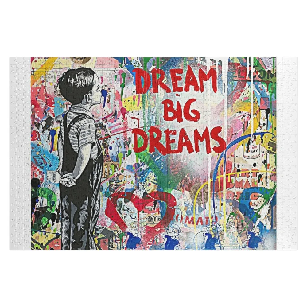 

Banksy Dream Big Dreams Jigsaw Puzzle Toys For Children Customs With Photo Wood Animals Personalised Toys Puzzle