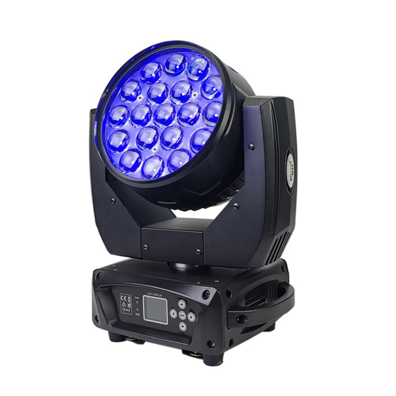 Sunart 2Pcs/Lot 19*15W Moving Head Wash with Zoom RGBW LED Stage Effect Lighting For DJ Disco Night Clubs Bars  DMX Fixture