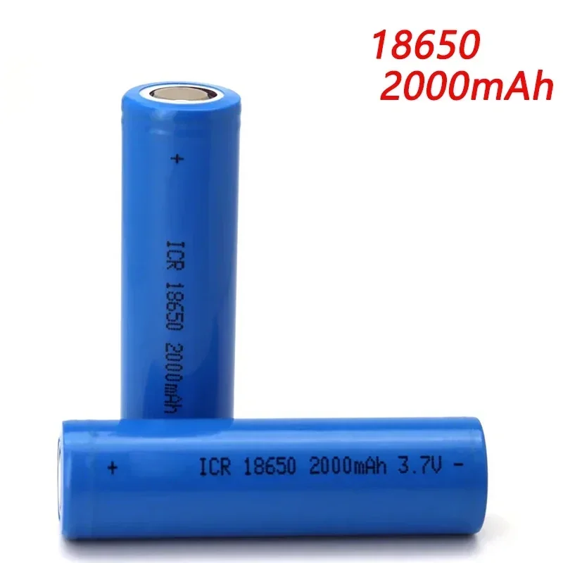 18650 3.7 V 2000mAh Battery  ICR18650 Rechargeable Battery Li-ion Lithium Batteries For Power Bank Torch