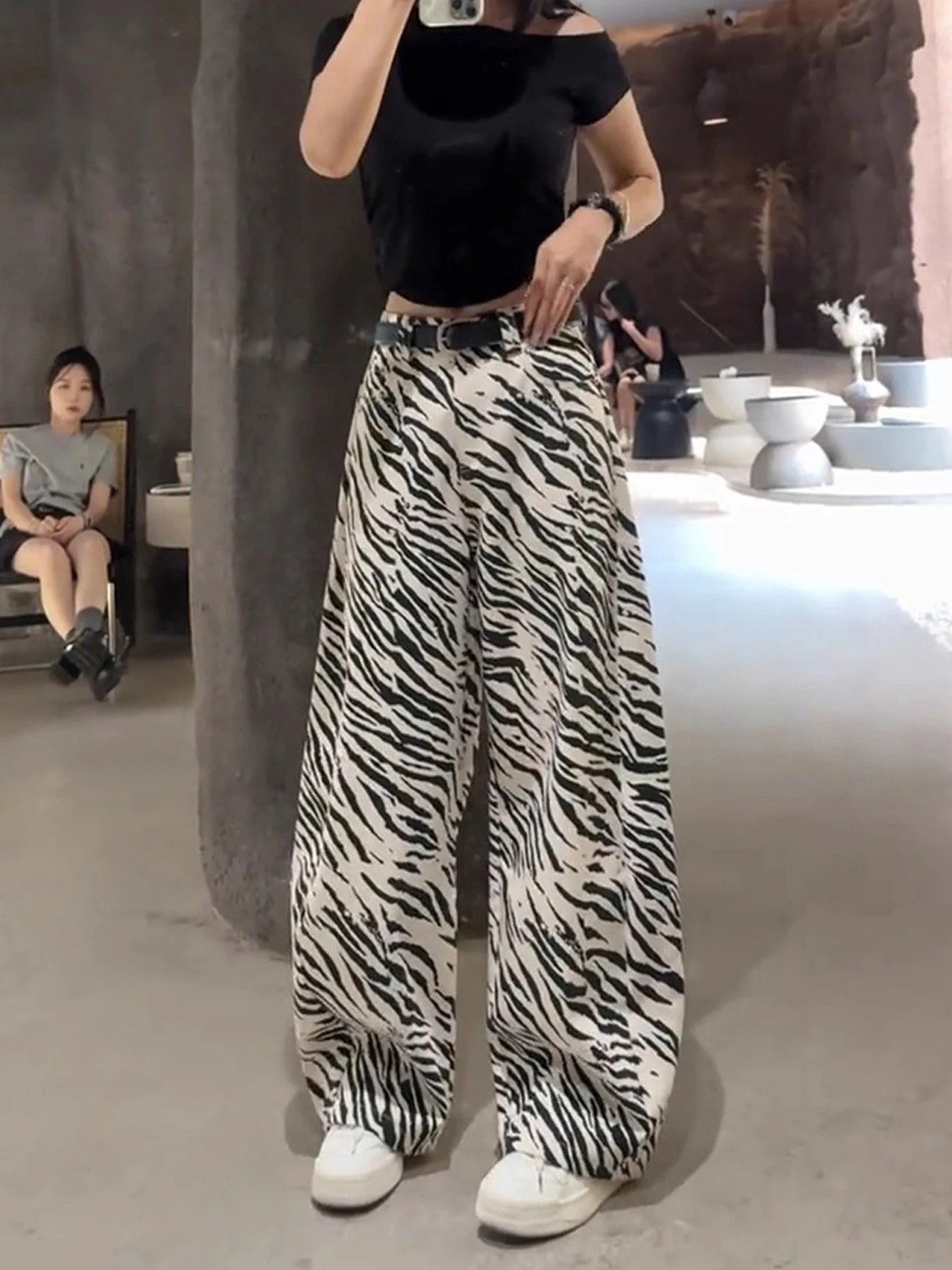 American Retro Wide Leg Straight Cut High Waist Denim Jeans Women's Autumn New Loose Fit Versatile High Waist Floor-Length Pants