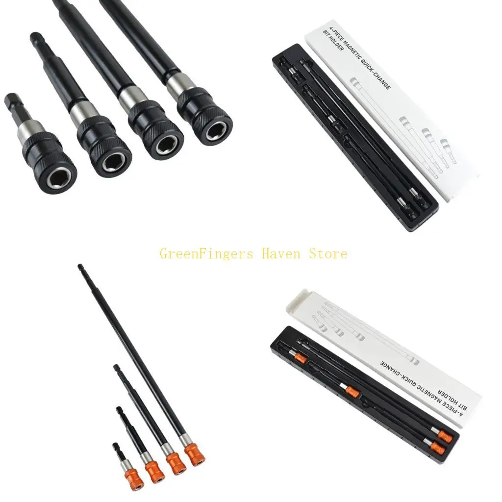 

F68D 4Pcs 1/4inch Bit Holder 1/4inch Shank Drill Bit Holder Extension Screwdriver Bit Holder for Electric Drill Screwdriver