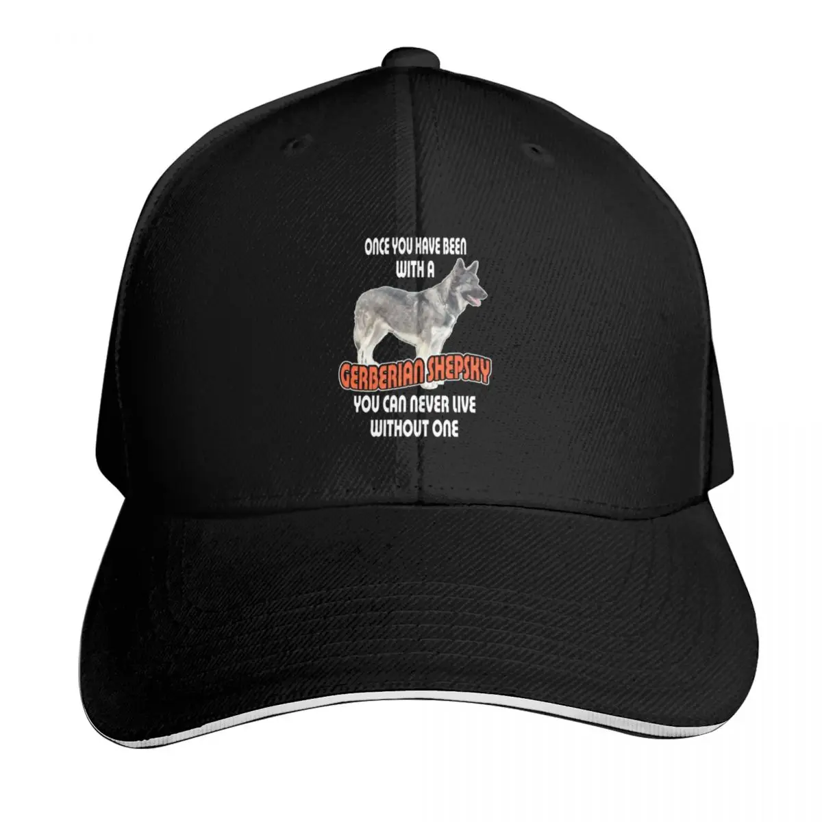 Gerberian Shepsky German Shepherd Siberian Husky Dog T-Shirt Baseball Cap Men Women Casual Summer Sport Sun Cap