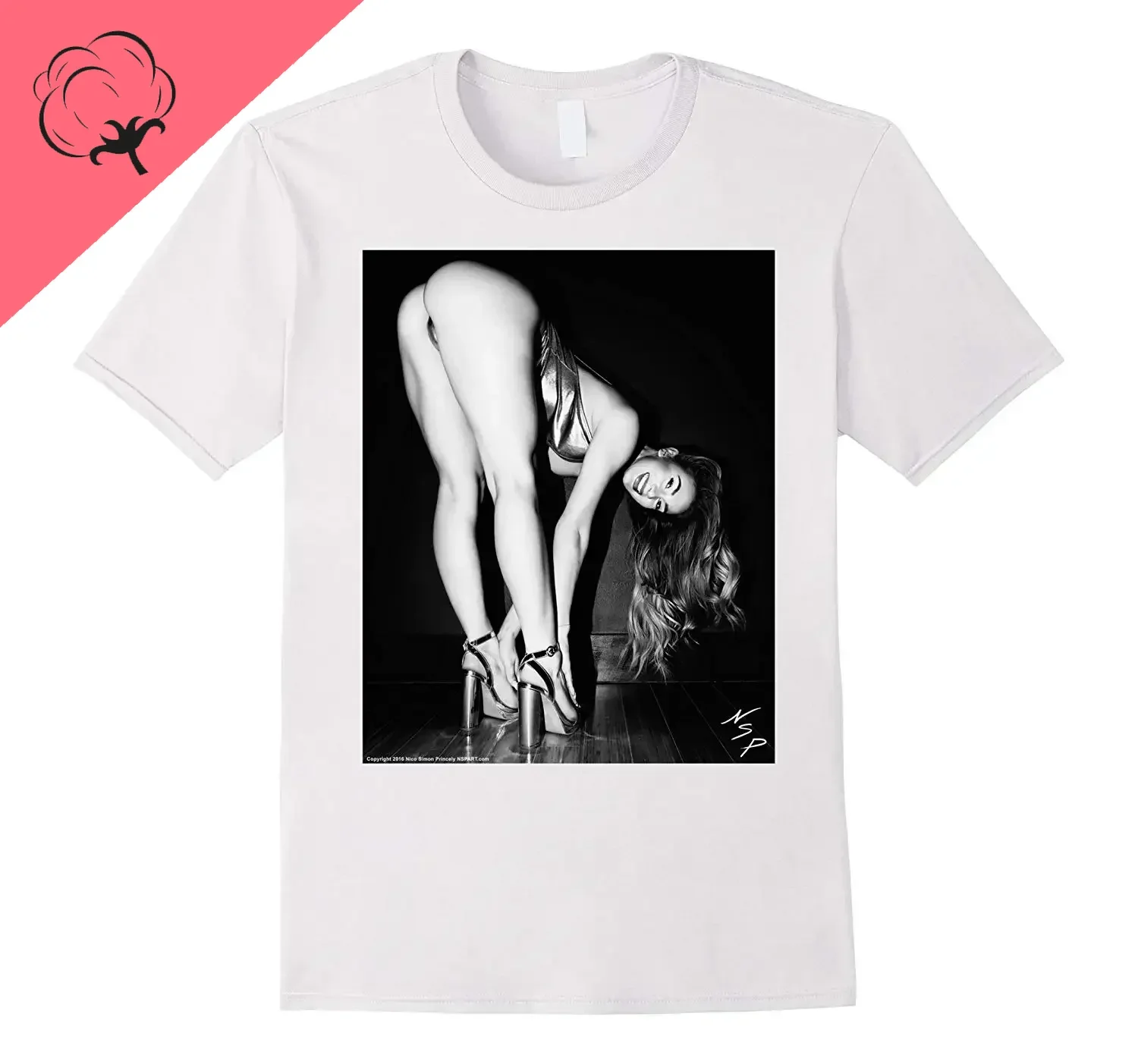 Sexy Pinup Girl Bending Over Graphic T Shirt Men Clothing