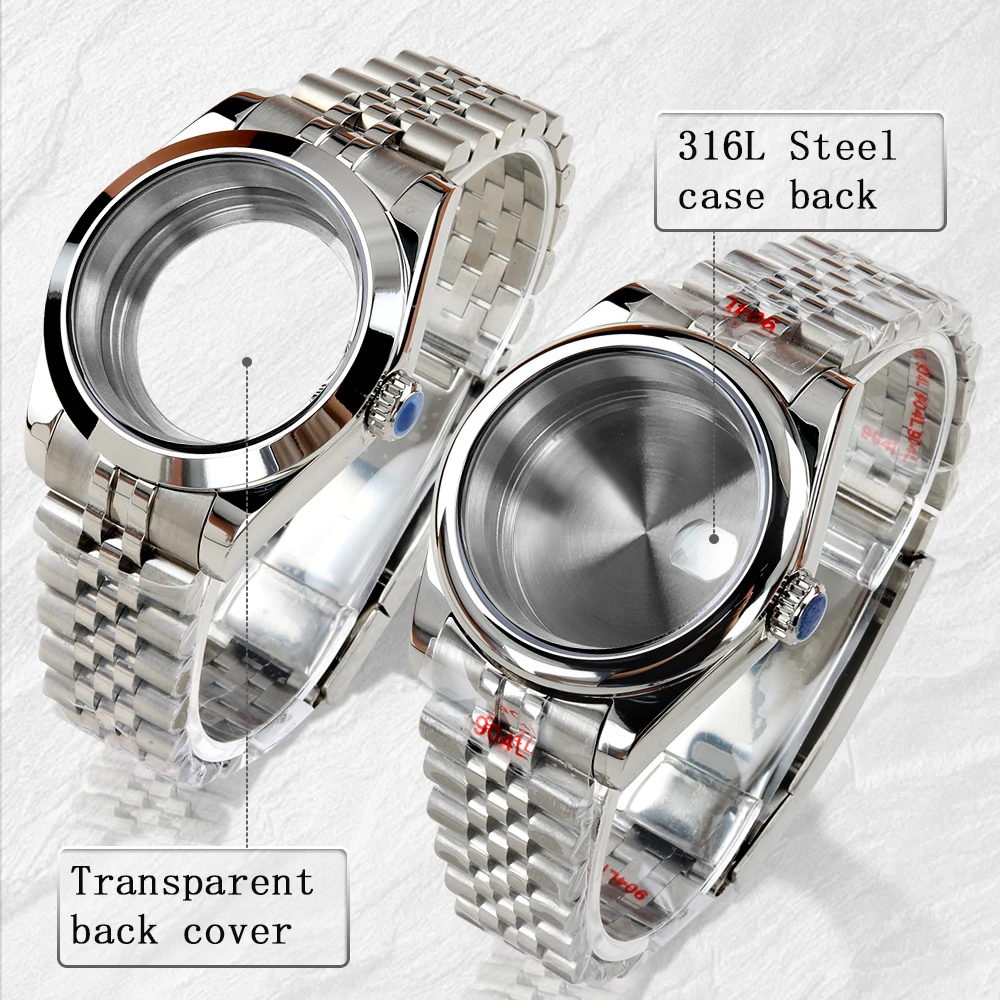 

For DATEJUST Case NH35 39mm/36mm Watch Accessories Fit Seiko NH35 NH36 Movement 28.5mm Dial Jubilee Bracelet NH35 Watch Case