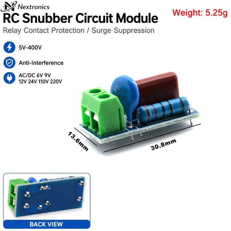 1/3/510PCS RC Snubber Circuit Module Relay Contact Protection Surge Suppressor 5V-400V Anti Interference