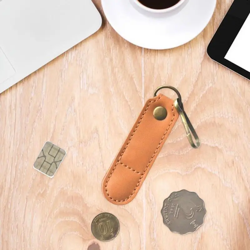 2-in-1 SIM Card Pouch PU Leather Card Removal Pin Bag Portable Lightweight Anti Lost SIM Card Holder Easy Carry Protector