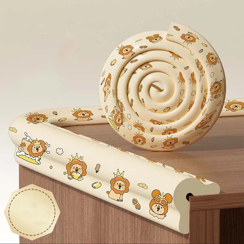 

Наклеенная мягкая детская полоса для предотвращения столкновений, двусторонняя лента с героями мультфильмов, NBR, угловой медведь, розовый уголок стола, защитный чехол для детей
