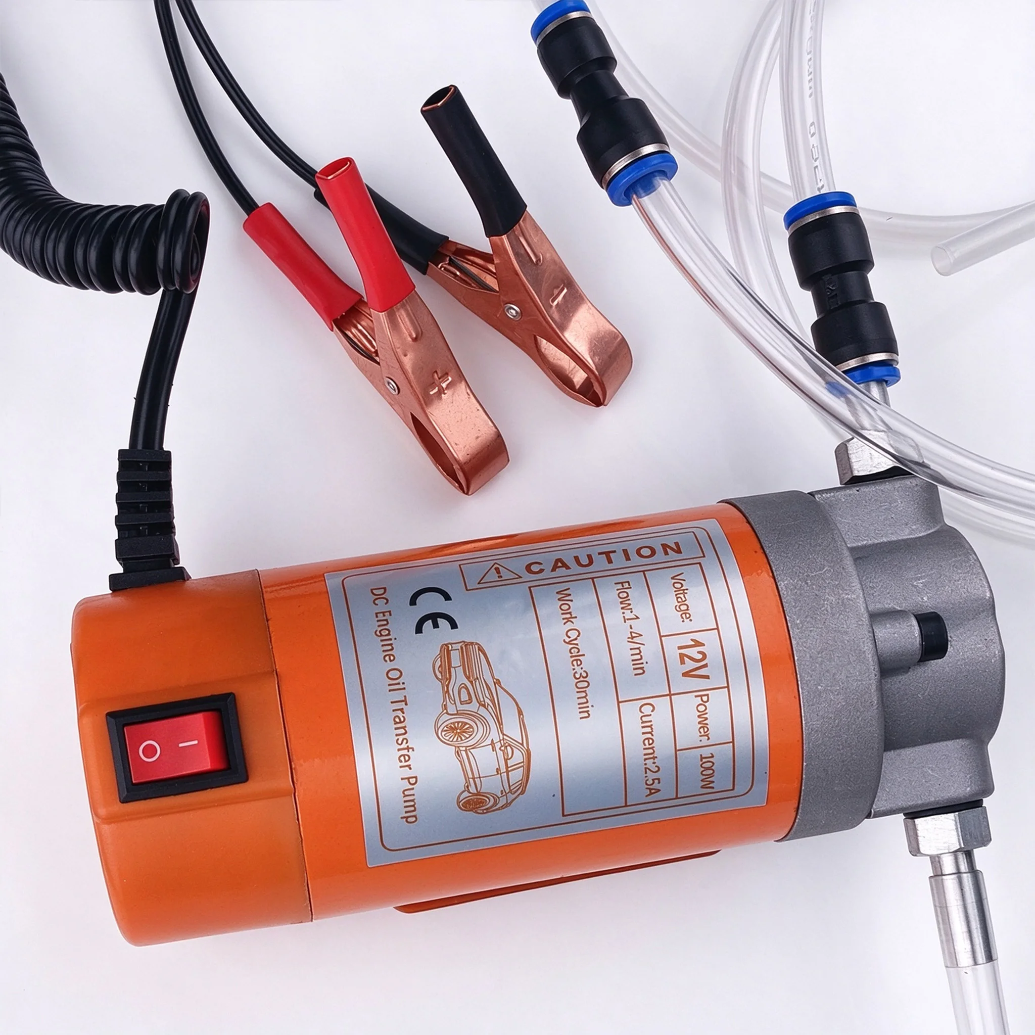 110V Portable Electric Oil Extractor Pump for Car Engine Gear Oil Transfer with 6ft Suction Line Scavenge Suction Pump
