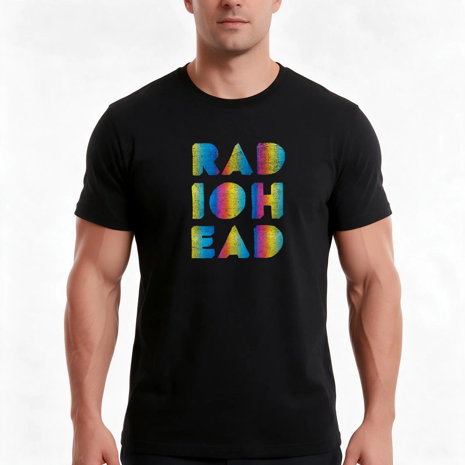Rádióhéad RAINBOW CUT OUT T-Shirt Summer Casual Cotton Tee Oversized Streetwear Tops Vintage Graphic Print Unisex Men Women