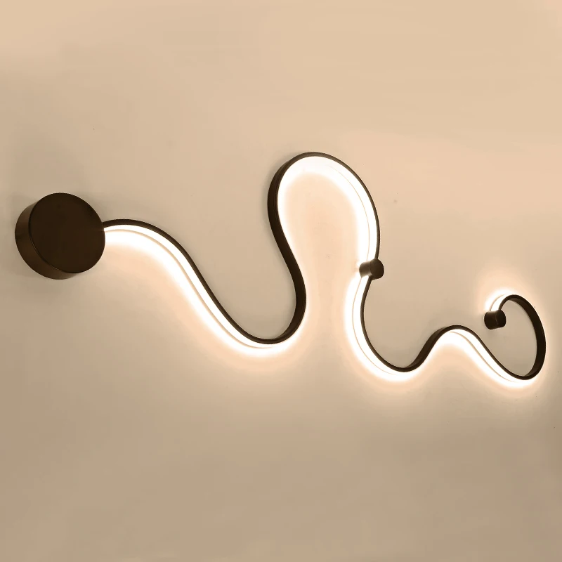 Modern Wall Light Curve Line Wall Decorative Lighting Indoor Led Wall Lamp for Hall Hotel Bar