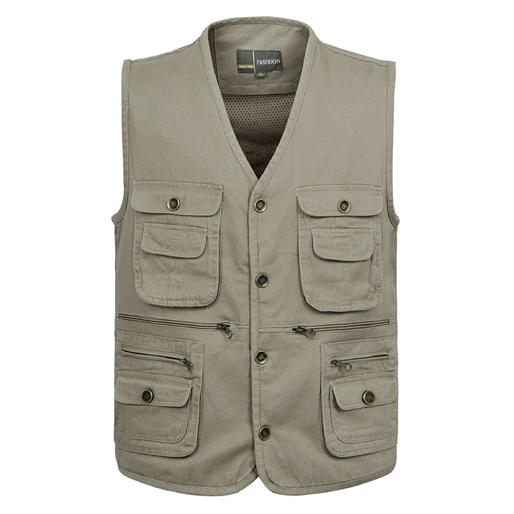 

2024 Men's Casual Vest Multi-Pocket Outdoor Sports Photography Fishing Vest