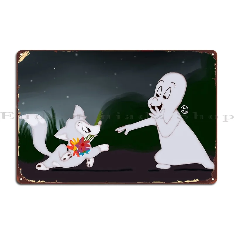 Casper And Ferdie Metal Sign Wall Decor Mural Character Poster Cinema Tin Sign Poster