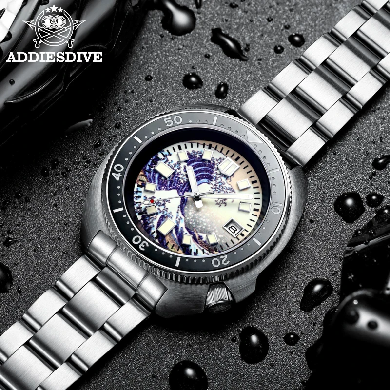 

ADDIESDIVE Men‘s Watch Kanagawa Surf Sapphire Glass C3 Super Luminous 20Bar Waterproof NH35 Movement Automatic Mechanical Watch