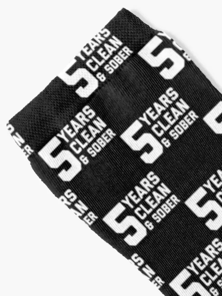 5 years clean and sober product sobriety gift anniversary print Socks with print Argentina kids Ladies Socks Men's