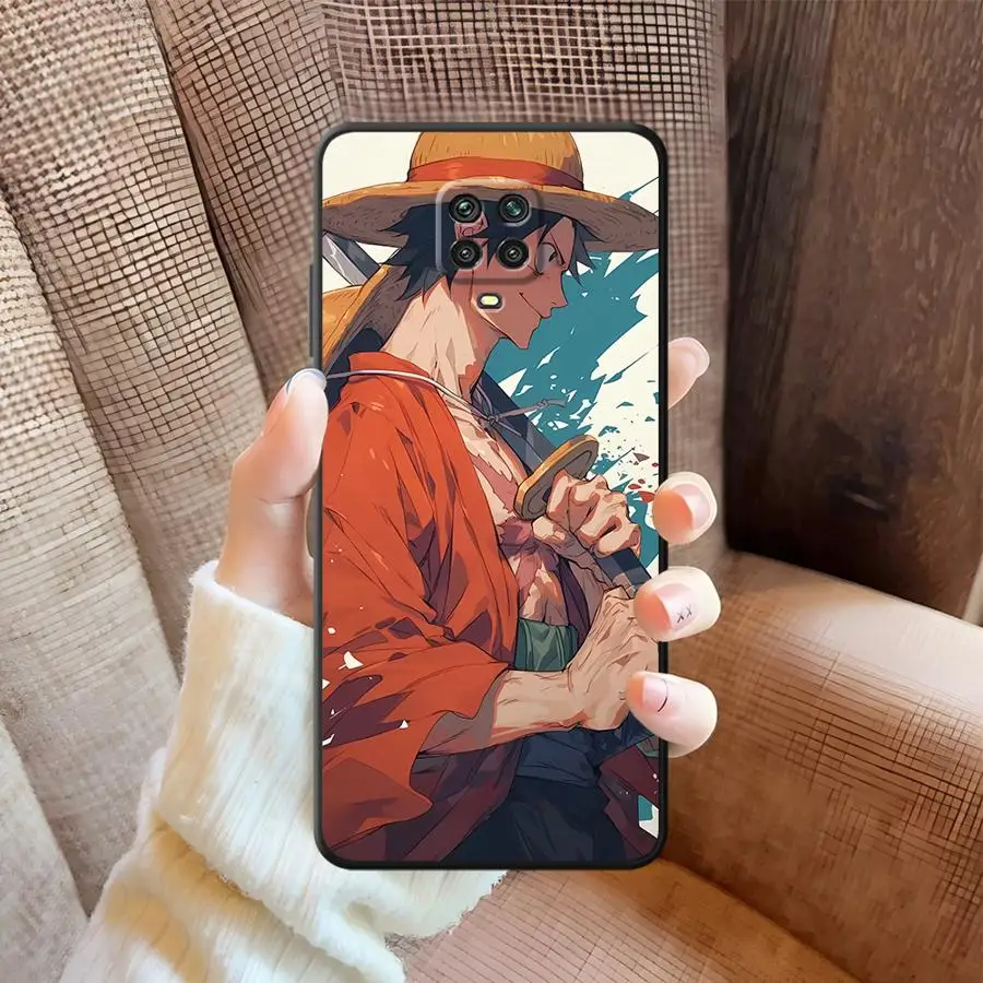 Capa de telefone macia preta para xiaomi redmi note 13 14 pro plus 12s 7 8 9 10 11 12 pro 10s 9s 11s anime luffys de uma peça