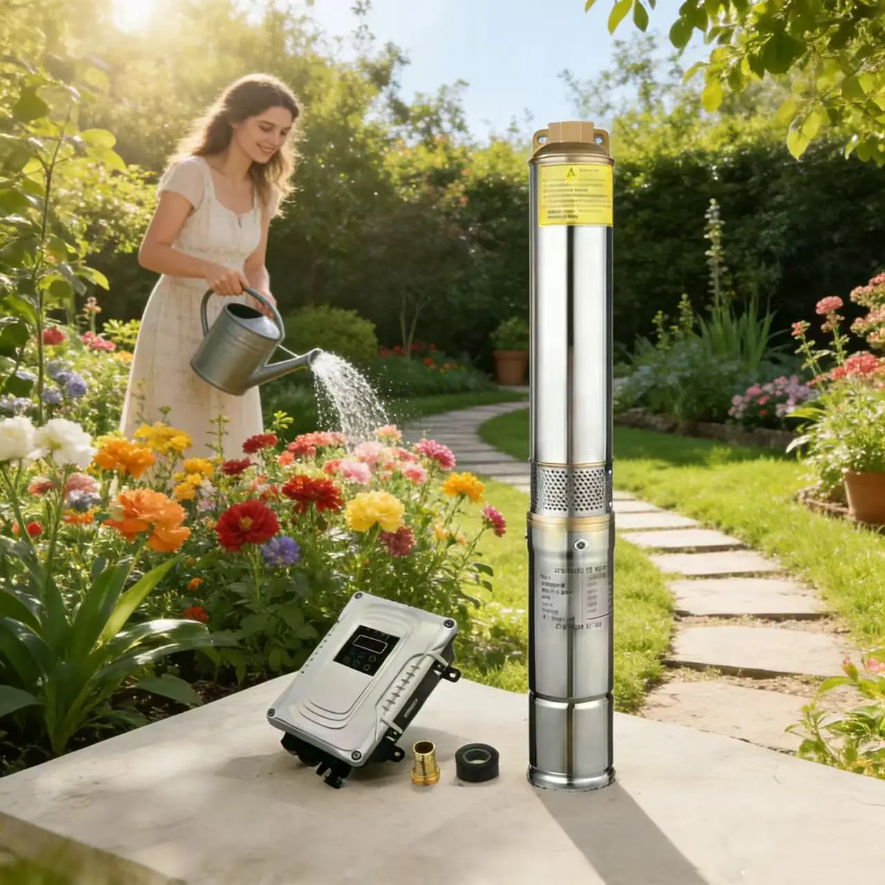 

Погружной электрический водяной насос постоянного тока на солнечной энергии высокого давления, используется для мойки автомобилей, орошения фермы, глубокой трубчатой клетки, 1 л.с.