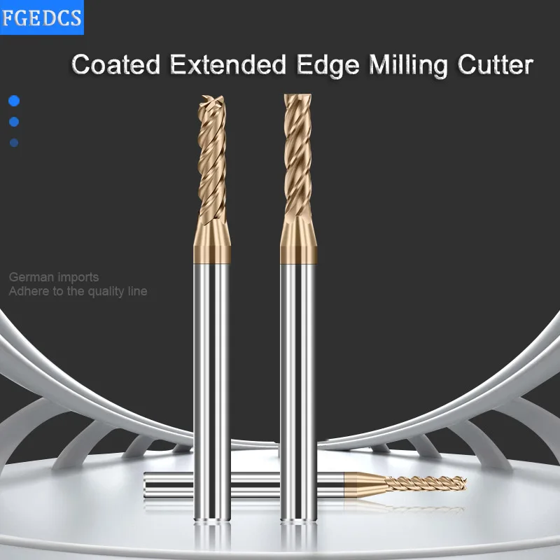 Carbide End Mill Alloy Tungsten Steel Milling Cutter Edge Lengthened 4 Flute Metal Cutters 0.3 0.5 0.6 1.2 1.4 0.8mm CNC Tools