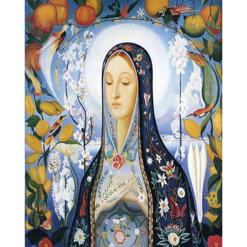 Joseph Stella Virgin Saint Catherine Of Alexandria Sacred Religious Canvas Wall Art By Ho Me Lili For Livingroom Decor