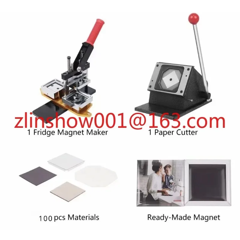 63.5*63.5mm Rectangle Shape Custom Photo Fridge Magnet Button Maker Button Machine Kit