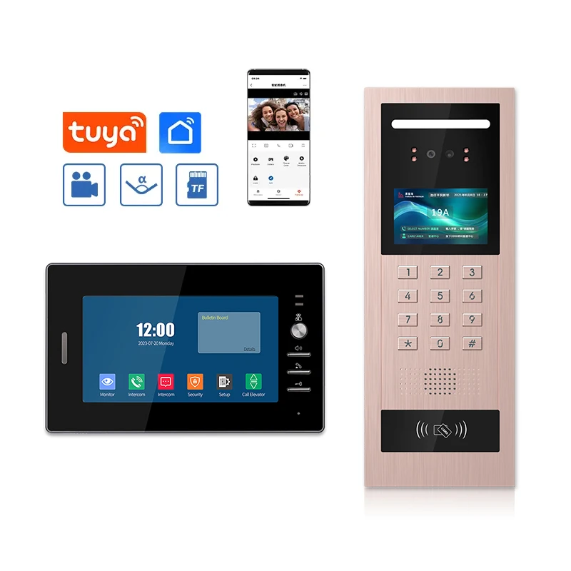 10.1 Inch Multiunit 6 Flat Smart Wifi Video Doorphone Touch Sreen IP Tuya Smart Video Door Phone Visiophone For Villa