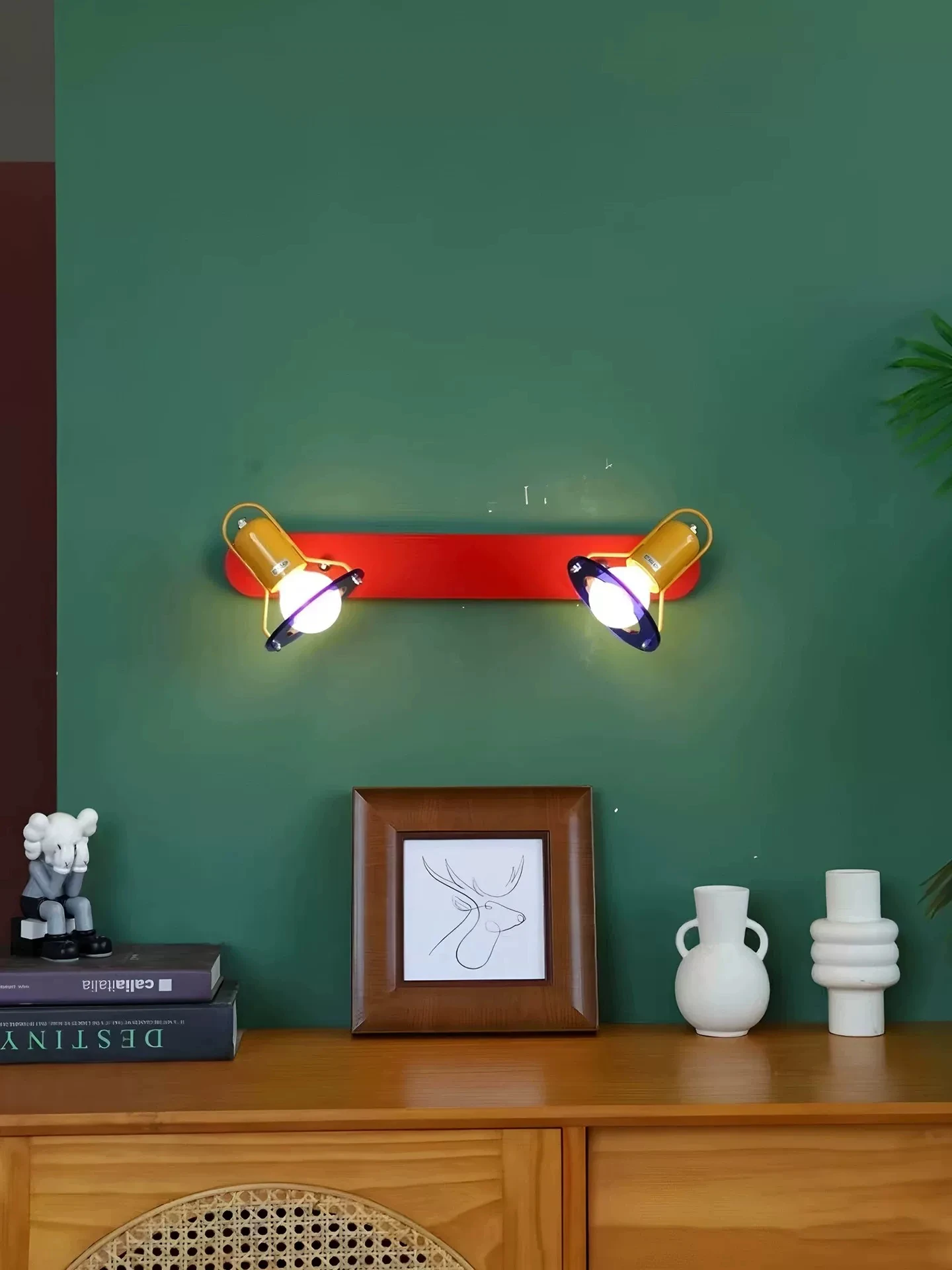 Colorful Iron Wall Lamp Creative Vanity Mirror Light Kids Room Decor Wall Sconce Bathroom Makeup Lighting Home Art Decorative