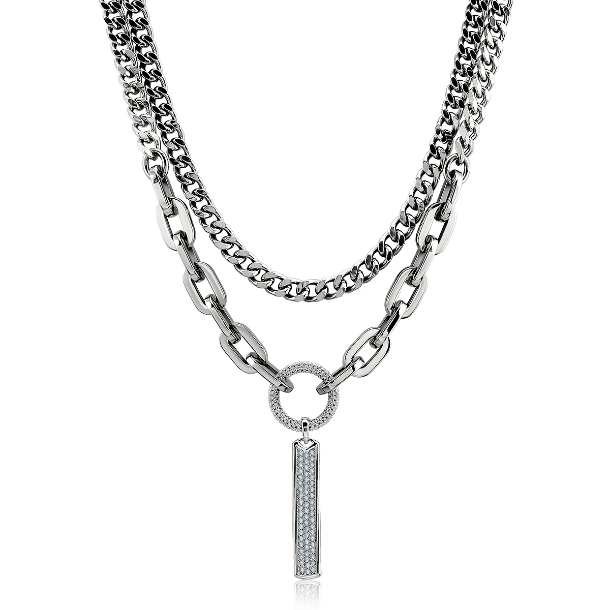 Waterproof 18k Gold Plated Stainless Steel Necklaces Exquisite Zircon Link Charm Necklace Trendy Anti-allergy Jewelry Gifts
