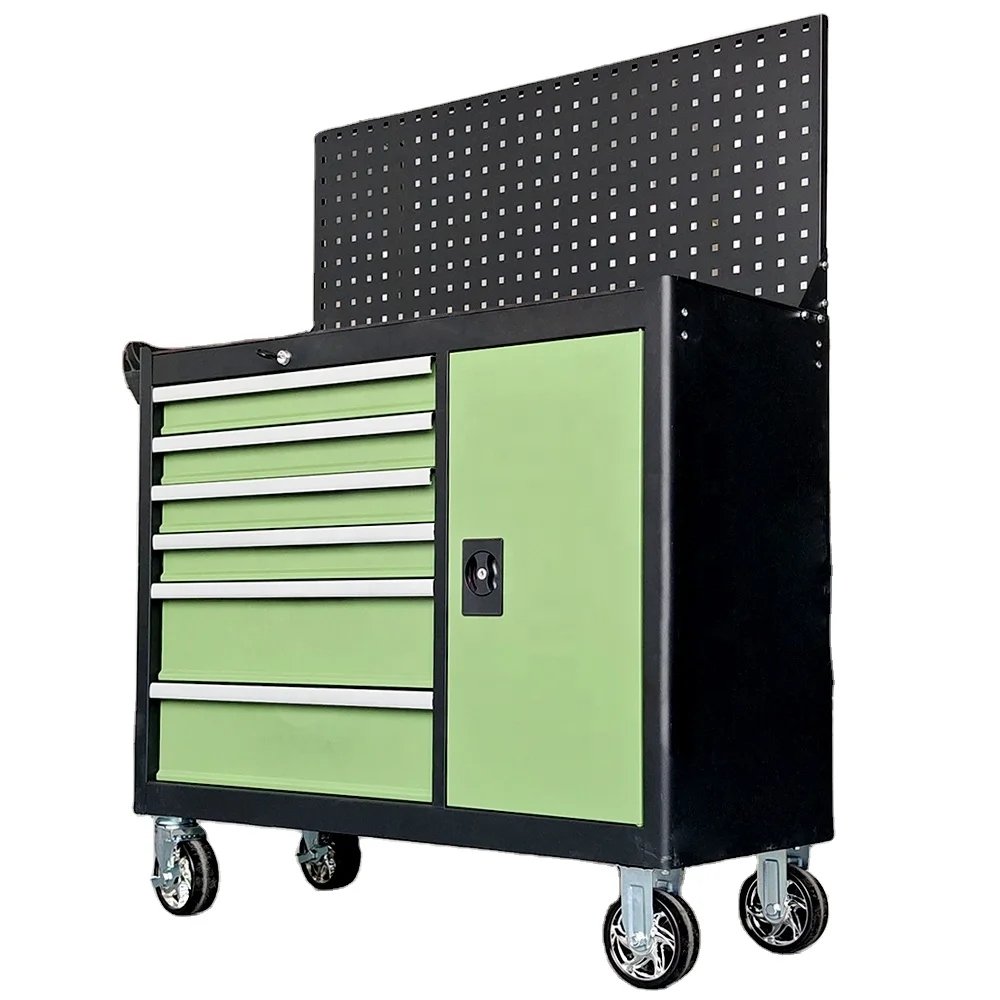 OEM Heavy Duty Tool Storage Cabinet 6 Drawers Mobile Workbench Empty Tool Cabinet Vehicle With Hole Plate