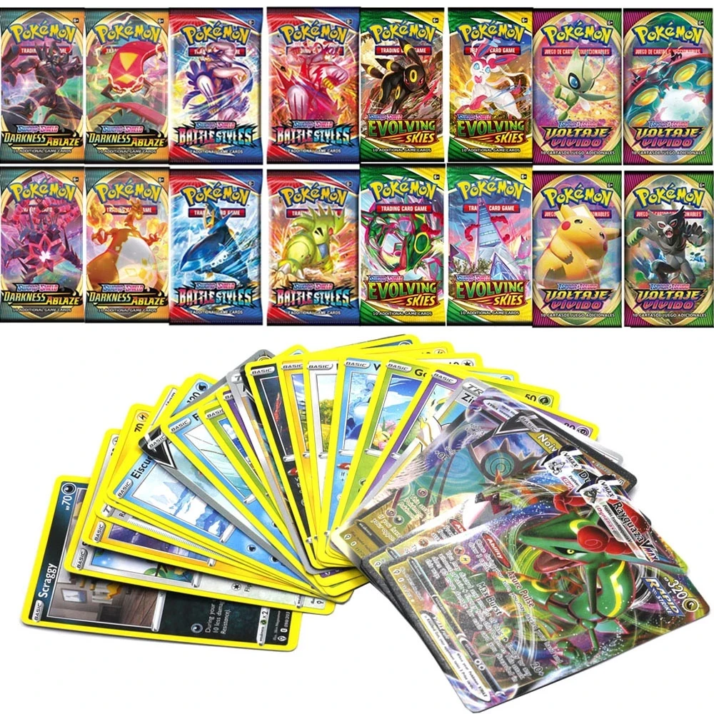 Paldean Fates Pokemon Cards, GX Tag Team, Vmax Energia, Shining Pokemon Card Game, Coleção de Negociação Cartões, 40 Pcs