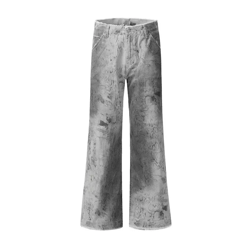 Trashy Y2K 2000S Schlangenmuster Schmutzige Waschung Baggy Jeans Hosen für Männer Kleidung Gothic Vintage Lange Hosen Pantalones Hombre – Detail 4