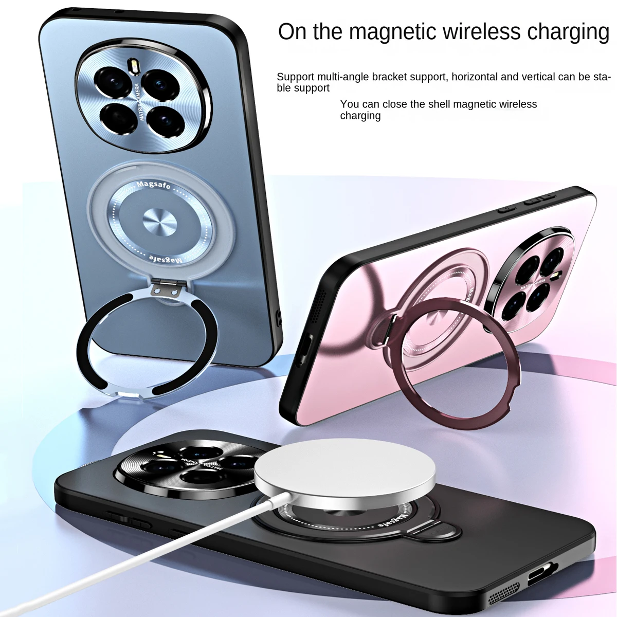 

Противоударный чехол для телефона с защитой от падения для Honor Magic 6 Pro 7 Lite, защита объектива с беспроводной зарядкой, металлический держатель, мягкие чехлы