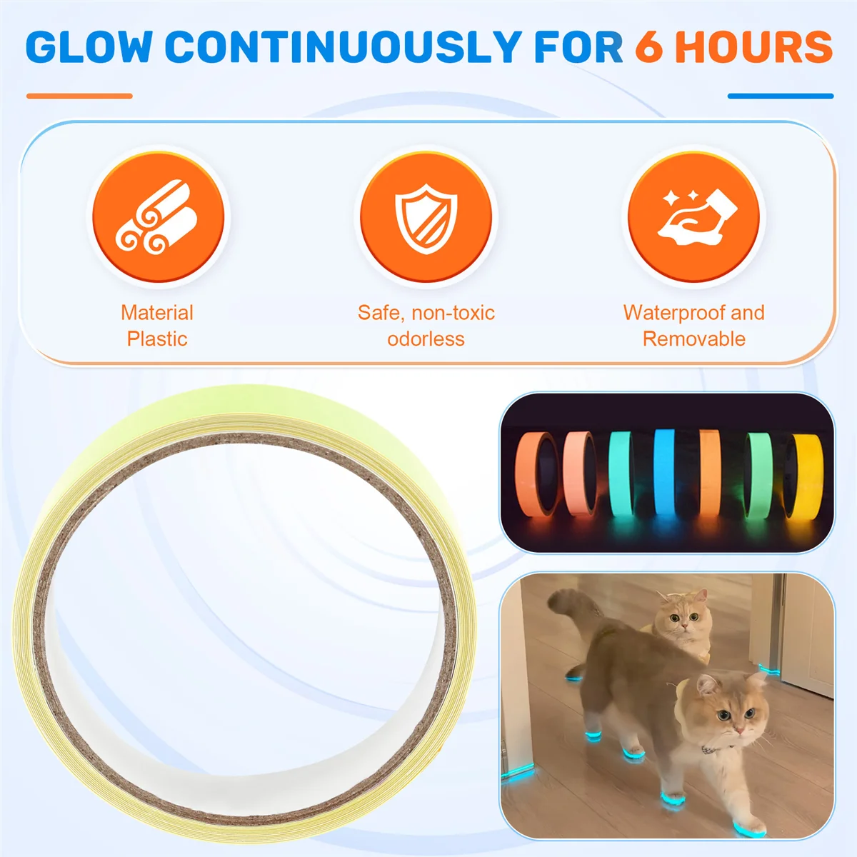 AA98 3 Meters Cat Luminous Sticker Adhesive Tape Night Home Indoor Self Luminous Fluorescent Strip Stair Warning Tape Green