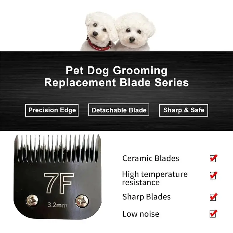 For Wahl KM 10 For Andis AG/AGC/SMC/Oster A5/Classic 76 Animal Clipper Compatible 7F 3.2Mm Pro Detachable Blade Replacement - view 3